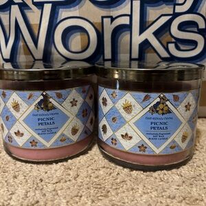 Bath & Body Works Picnic Petals Candles with Pink Wax